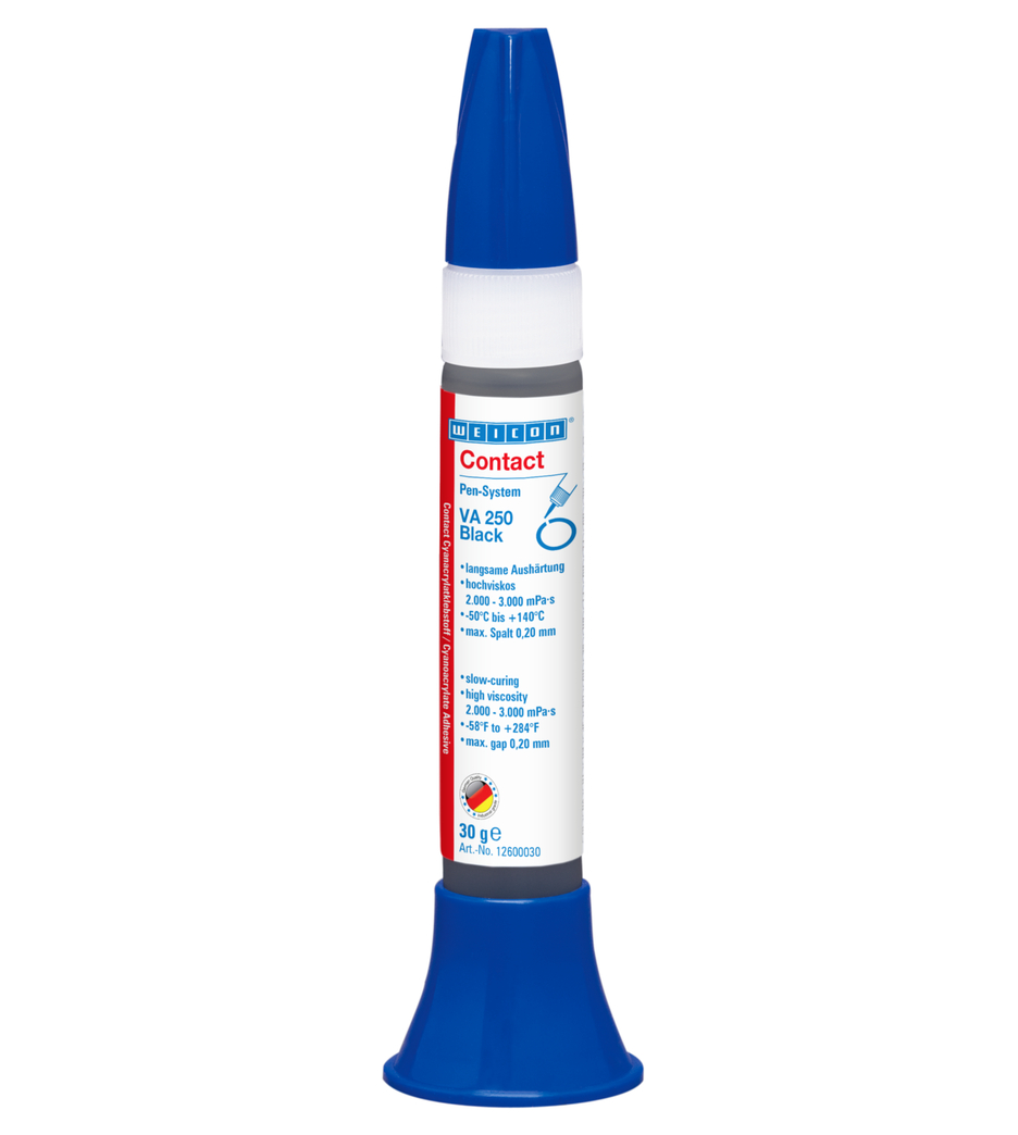 Contact VA 250 Black | instant adhesive with high viscosity, rubber-filled