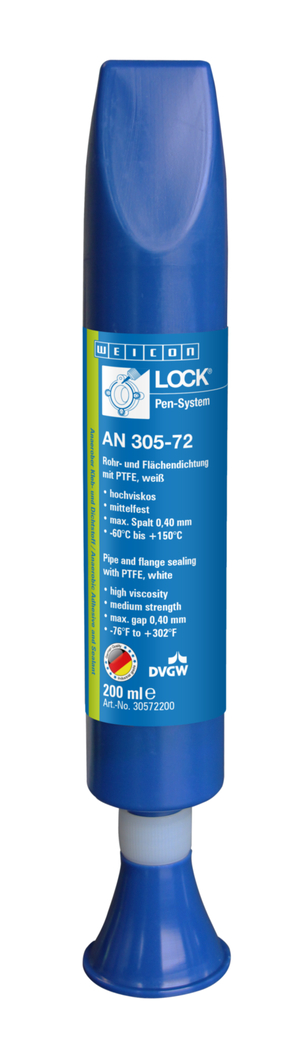 WEICONLOCK® AN 305-72 Etanchéité de Tuyaux et de Surfaces | avec PTFE, résistance moyenne, homologué pour l'eau potable